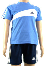 Load image into Gallery viewer, adidas Jungen Kinder Baby Set T Shirt Schorts Blau Gr.68 - Weseli