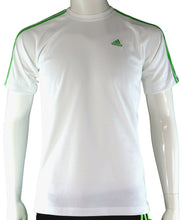 Laden Sie das Bild in den Galerie-Viewer, adidas Kinder T-Shirt Sport Fitness Lauf Shirt Freizeit 3-Streifen Weiss Grün - Weseli
