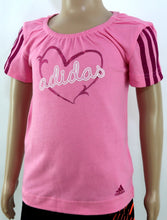 Laden Sie das Bild in den Galerie-Viewer, Adidas Mädchen Kinder T-Schirt Freizeit Rosa 100% Baumwolle 92 | 98 | 104 | 110 | 116 - Weseli