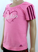Laden Sie das Bild in den Galerie-Viewer, Adidas Mädchen Kinder T-Schirt Freizeit Rosa 100% Baumwolle 92 | 98 | 104 | 110 | 116 - Weseli