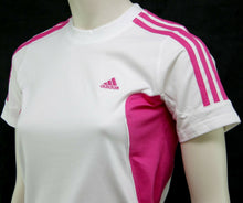 Laden Sie das Bild in den Galerie-Viewer, Adidas Mädchen T-Schirt Sport Fitness Lauf Shirt Freizeit 3-Streifen Weiss Lila - Weseli