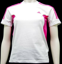 Laden Sie das Bild in den Galerie-Viewer, Adidas Mädchen T-Schirt Sport Fitness Lauf Shirt Freizeit 3-Streifen Weiss Lila - Weseli