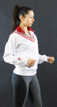 Laden Sie das Bild in den Galerie-Viewer, Adidas Originals Damen Sportjacke Trainingsjacke Weiss Rot Kansas Gr. S / M / L - Weseli