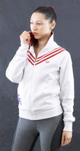 Laden Sie das Bild in den Galerie-Viewer, Adidas Originals Damen Sportjacke Trainingsjacke Weiss Rot Kansas Gr. S / M / L - Weseli