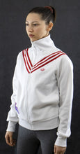 Laden Sie das Bild in den Galerie-Viewer, Adidas Originals Damen Sportjacke Trainingsjacke Weiss Rot Kansas Gr. S / M / L - Weseli