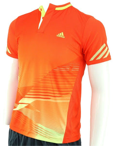 adidas B adizero ThemPo Kinder Jungen Tennis T-Shirt Polo Shirt Orange Gelb - Weseli