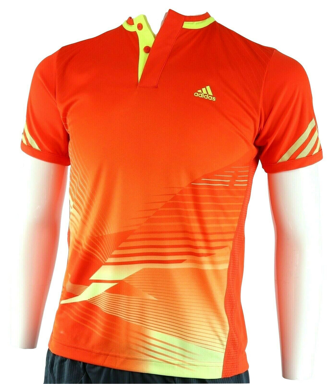adidas B adizero ThemPo Kinder Jungen Tennis T-Shirt Polo Shirt Orange Gelb - Weseli