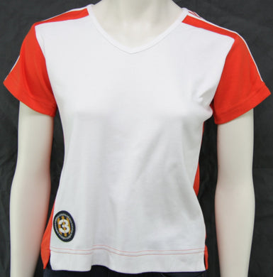 adidas Damen T-Schirt V-Ausschnitt 3-Streifen Sport Freizeit Vintage - Weseli