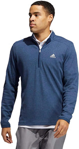 adidas Golf Herren DREI Streifen 1/4 Zip Sweater Sweatshirt Blau - Weseli