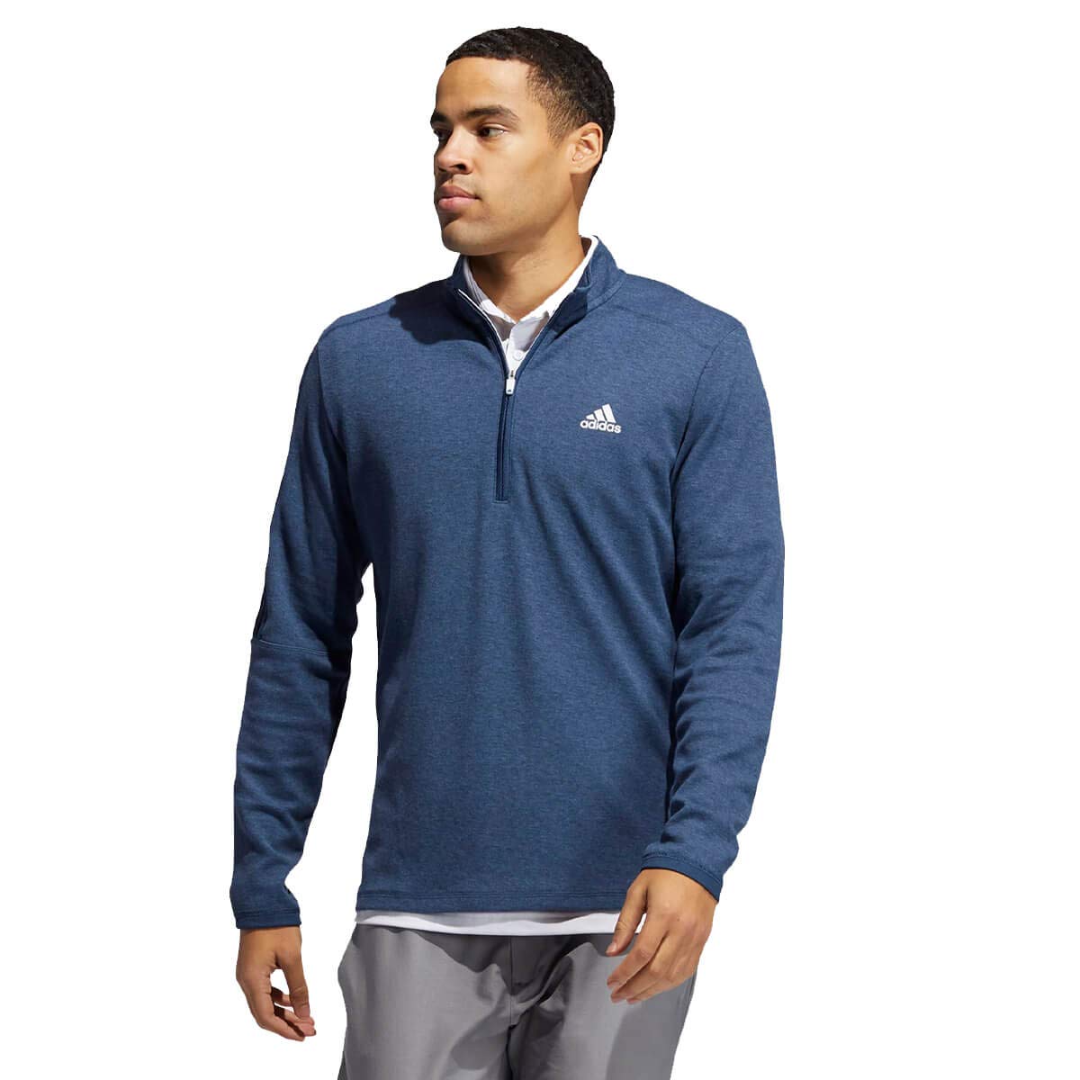 adidas Golf Herren DREI Streifen 1/4 Zip Sweater Sweatshirt Blau