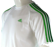 Load image into Gallery viewer, adidas Kinder T-Shirt Sport Fitness Lauf Shirt Freizeit 3-Streifen Weiss Grün - Weseli
