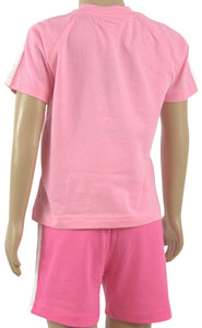 adidas Mädchen Set T Shirt Schorts Rosa Baby 100% Baumwolle Gr.74 / 6-9M - Weseli