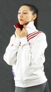 Adidas Originals Damen Sportjacke Trainingsjacke Weiss Rot Kansas Gr. S / M / L - Weseli