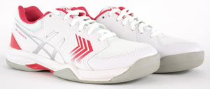 Asics Gel-Dedicate 5 Indoor Damen Tennisschuhe Hallenschuhe Weiss Rosa - Weseli